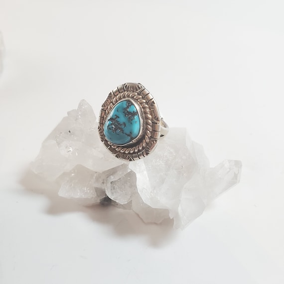 Indian Silver Turquoise Cabochon Ring