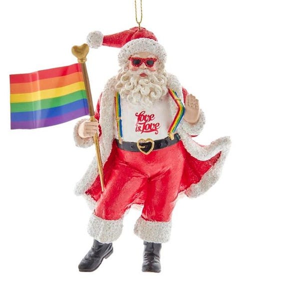 Pride "Love is Love" Santa Ornament