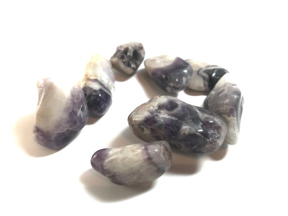 Chevron Amethyst Tumbled Stones 100 gram lot