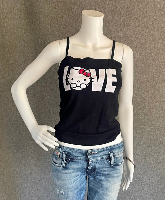 RARE Super Cute Hello Kitty Ladies Spaghetti Strap Tank Top Love