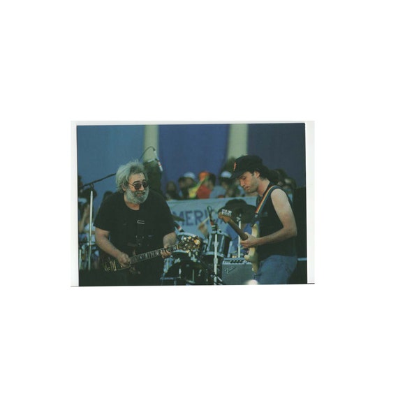 Vintage Grateful Dead Greeting Card Jerry Garcia and Steve Kimock  2pack Officially Licensed Concert Photograph