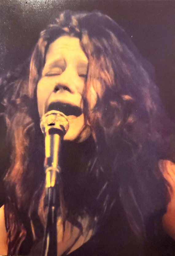 Vintage Janis Joplin Licensed Concert Photograph Postcard