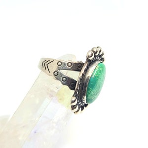 Sterling Silver Ring ft. Turquoise Cabochon Size 5 image 2