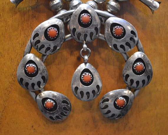 Vintage Navajo Sterling Silver Beaded Traditional Coral Necklace One of a Kind Native American Made