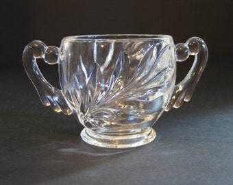 Vintage Indiana Glass Willow Line #1008 pressed clear glass open sugar bowl