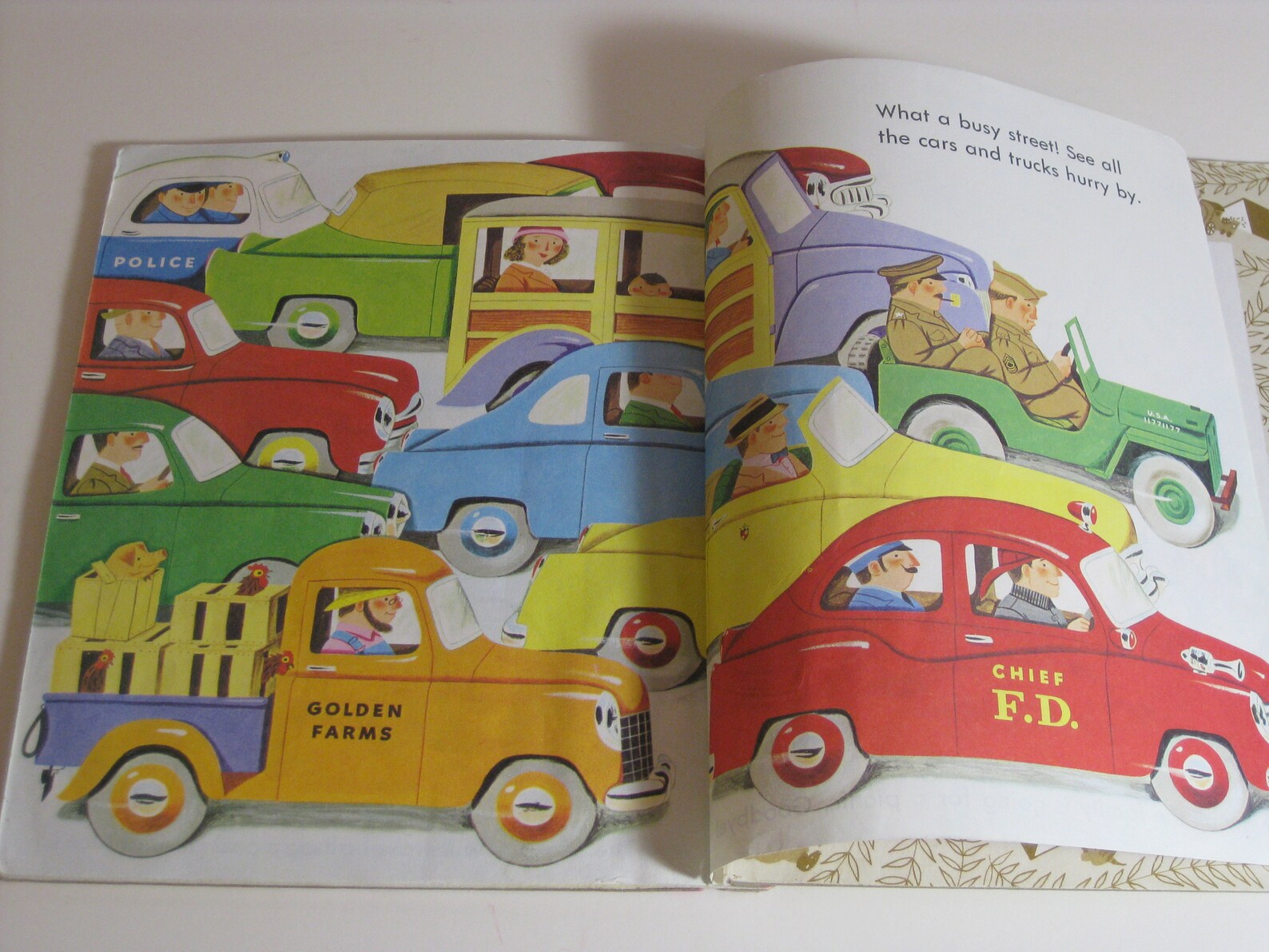 Vintage cars and Trucks A Little Golden Book Etsy
