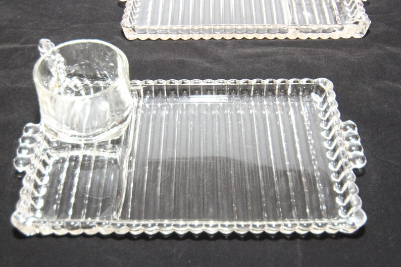 Vintage Hazel-atlas Glass Co. Design 1305 Clear Glass Snack Sets-2 - Etsy