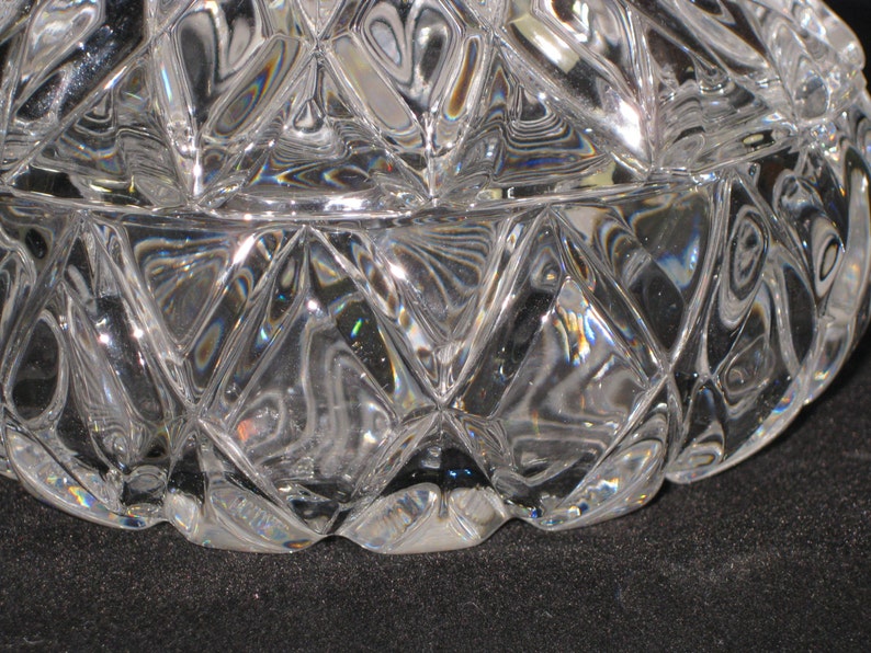 Vintage diamond cut Hershey/'s Kiss shaped clear glass candy dish