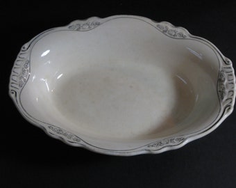 Vintage Homer Laughlin ceramic cream vegetable bowl in Silver Rose Patrician (Virginia Rose) VR125