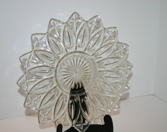Vintage Federal Glass Petal clear sandwich plate 1960's