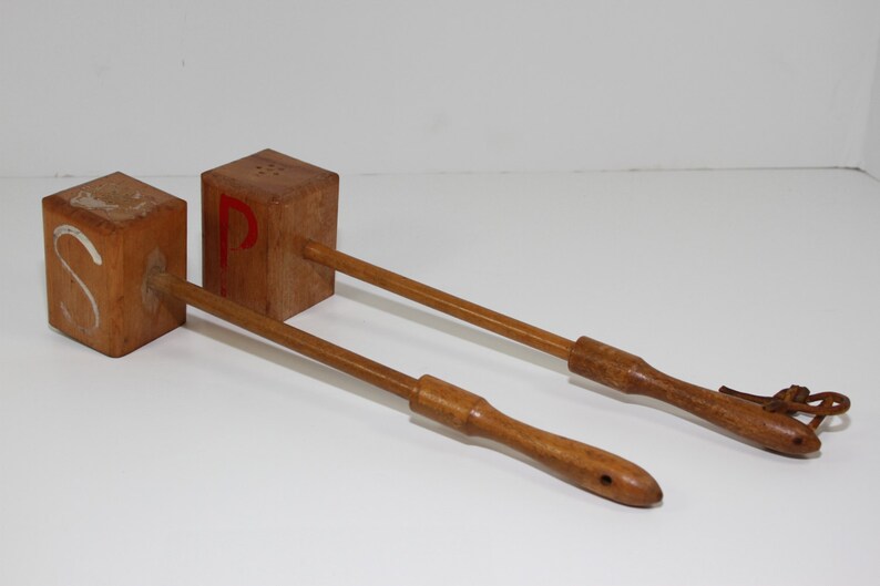 Vintage Salt and Pepper Shakers in Wooden Gavel Design W/ Etsy