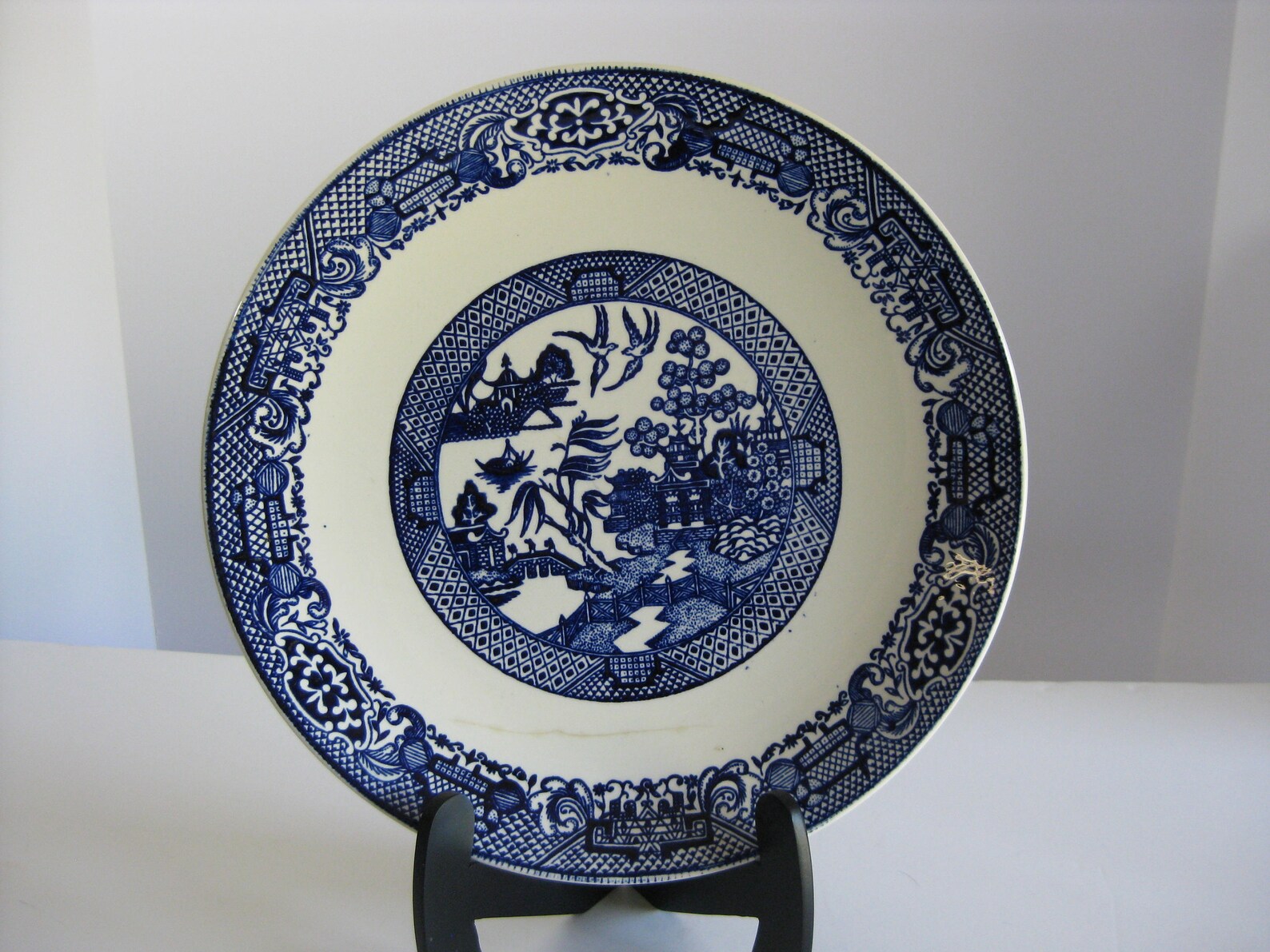 Vintage Blue Willow Porcelain China Dinner Plate 9 3/4 Inches Etsy