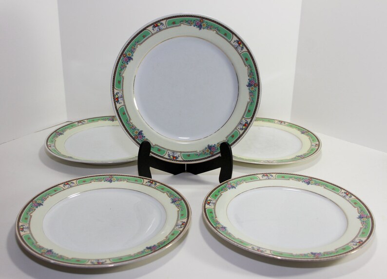 Antique Thomas Bavarian China Dinner Plates in the Emerald Etsy