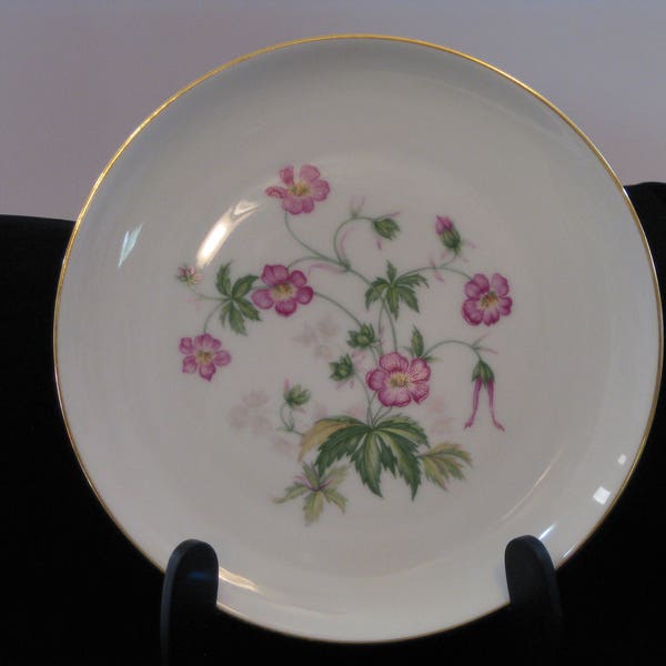 Vintage Heinrich H&C Montrose porcelain china luncheon/salad plate distributed by E and R Co, Made in Selb, Bavaria