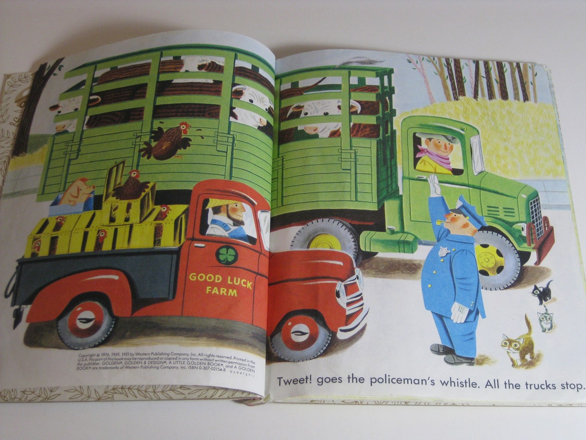 Vintage cars and Trucks A Little Golden Book Etsy