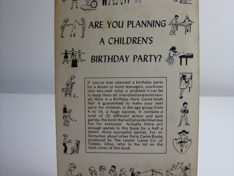 Vintage Children's Birthday Party Games book from The Leister Game Co. 1960's, youth groups, classrooms, reunions, parties image 3