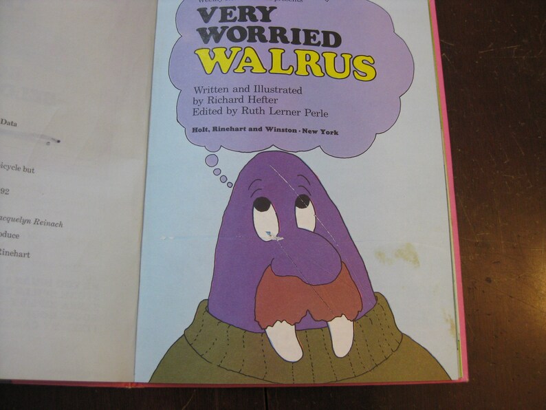 Very Worried Walrus Children's Book Hardback 1977 - Etsy