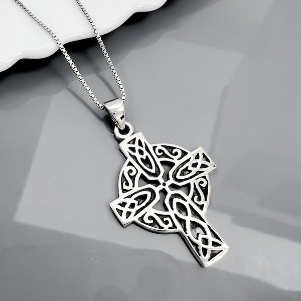 Silver Celtic Cross - Etsy