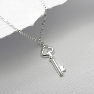 Key Necklace, Key Necklace Silver, Gift for Her, Stering Silver Key Necklace, Key Necklace Sterling Silver, Tiny Key Necklace