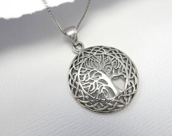 Sterling Silver Tree of Life Necklace, Gift for Grandmother, Grandmother Gift, Gift for Wife, Gift for Mom, Family Tree Necklace