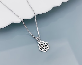 Tiny Sterling Silver Celtic Knot Necklace, Best Friend Gift Necklace, Wife Gift Necklace