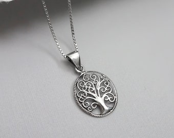Sterling Silver TRee of Life Necklace, Family Tree Necklace, Grandmother Gift, Gift for Mom, Wife Gift, Mothers Day Gift Necklace
