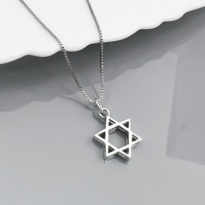 Small Sterling Silver Star of David Necklace, Star of David Pendant, Judaica, Jewish Necklace