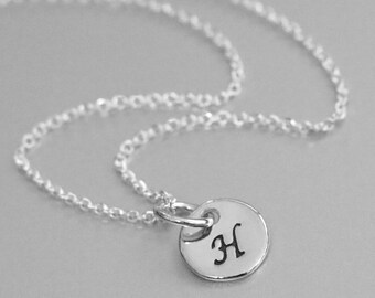 Personalized Sterling Silver Necklace, Custom Initial Necklace, Sterling Silver Initial Necklace, Letter Necklace, Gift for Her