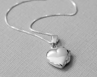 Sterling Silver Heart Locket Necklace, Locket Jewelry, Locket Necklace, Gift for Her, Anniversary Gift, Gift for Wife Necklace