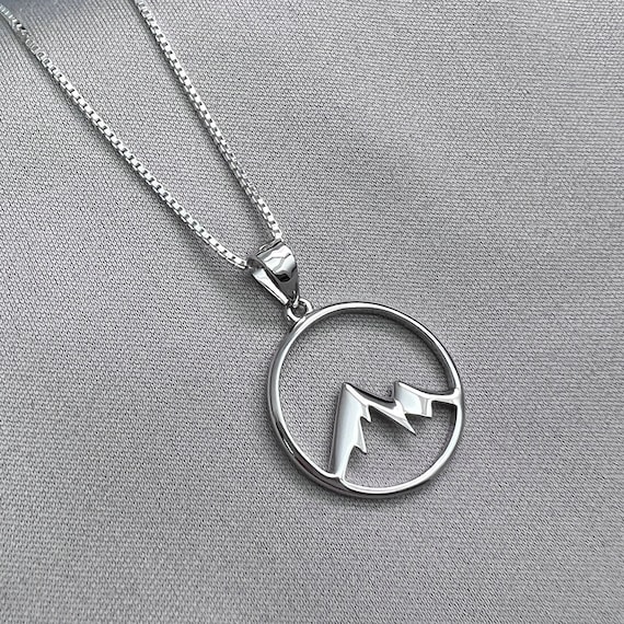Sterling Silver Mountain Necklace, Travel Necklace, Graduation Gift Necklace, Gift for the Graduate, Retirement Gift for Coworker