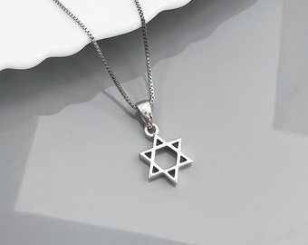 Tiny and Dainty Sterling Silver Star of David Necklace, Star of David Pendant, Judaica, Jewish Necklace