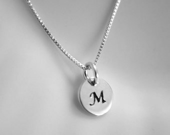 Custom Initial Necklace, Sterling Silver Initial Necklace, Letter Necklace, Monogram Necklace, Layering Necklace, Choker Necklace