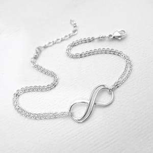 Infinity Bracelet, Silver Infinity Bracelet, Sterling Silver Infinity, Wedding Bracelet, Gift for Her, Girlfriend Gift, Gift for Mom