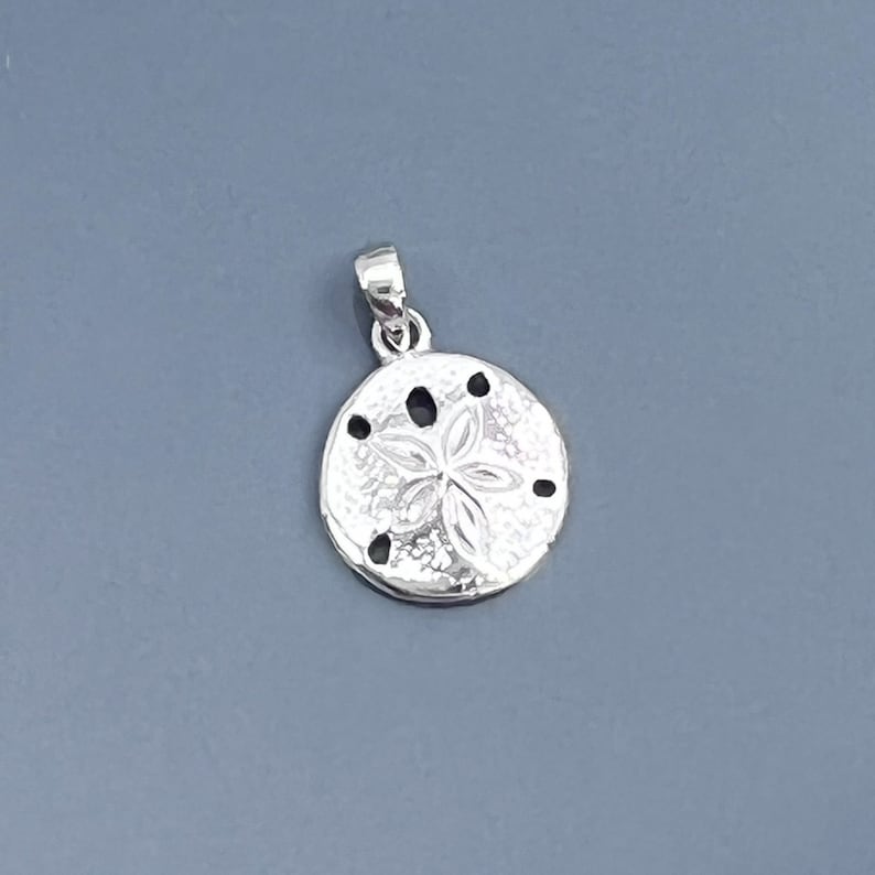 Tiny Sterling Silver Sand Dollar Necklace, Sanddollar Pendant Necklace, Sand Dollar Pendant, Lucky Charm Necklace, Best Friend Gift Necklace image 7