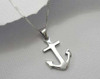 Anchor Necklace, Anchor Necklace Women, Anchor Necklace Sterling Silver, Christmas Gift Necklace, Gift for Wife, Wife Gift, Gift for Her