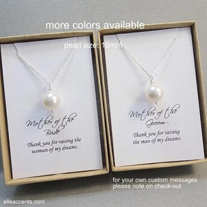 Single White Pearl Necklace, Mother of the Groom Gift, Mother of the Bride Gift, Wedding Necklace, Gift for Mom Stepmother of the Bride Gift