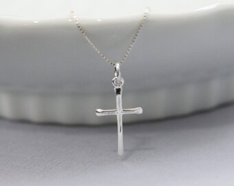 Cross Necklace, Sterling Silver Cross Necklace, Sterling Silver Cross Necklace, Christmas Gift Necklace, Christmas Necklace, Baptism Gift