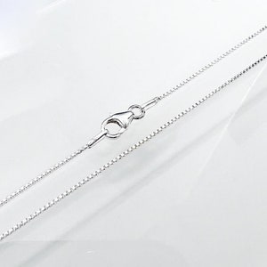 Sterling Silver Box Necklace Chain, 14", 16", 18", 20", 22",  24"