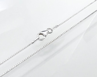 Sterling Silver Box Necklace Chain, 14", 16", 18", 20", 22",  24"