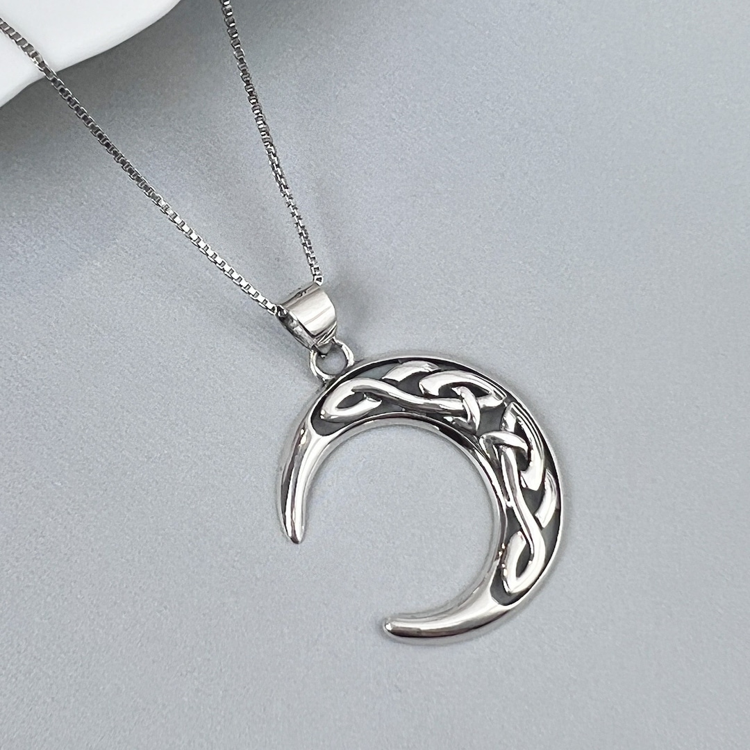 Ciondolo Argento Sterling Celtic Knot Con Simbologia Luna Piena – Moonlight Mysteries