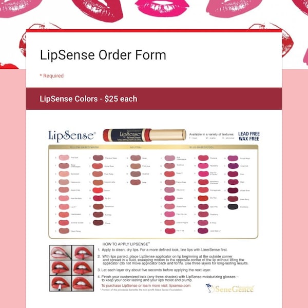 Cosmetic Order Form - Etsy