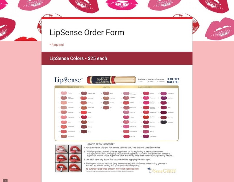 Lipsense® Order Form Etsy