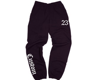 Custom Sweatpants, Number and Name, Sports, West Coast, Old School, Tattoo, Hip Hop, Hype, Streetwear,