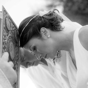 Stefana Versilberte oder vergoldete Handgemachte griechisch kyrillische Hochzeitskronen / Stephana einfach elegant