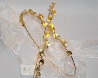 Gold Leaf Wedding Stefana Crowns, Greek Orthodox Tiaras