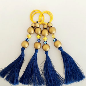 Martyrika doop gunsten sleutelhangers cadeau voor gasten Martyrika voor Grieks-orthodoxe doop met boze oog, 10 stuks Recuerdos de Bautizo