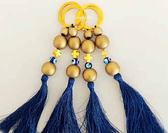 Martyrika Baptism Favors Key chains Gift for Guests Martyrika for Greek Orthodox Baptism with evil eye, 10 pcs  Recuerdos de Bautizo