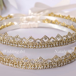 Stefana Greek Crowns Crystal Orthodox Wedding Stefana Handmade Stephana * Choose Gold or Silver plated * Original design