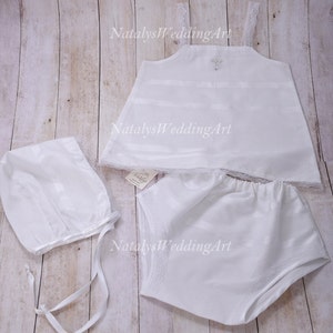 Greek Baptism Lathopana Undergarment Set: Cotton, Austrian Crystals