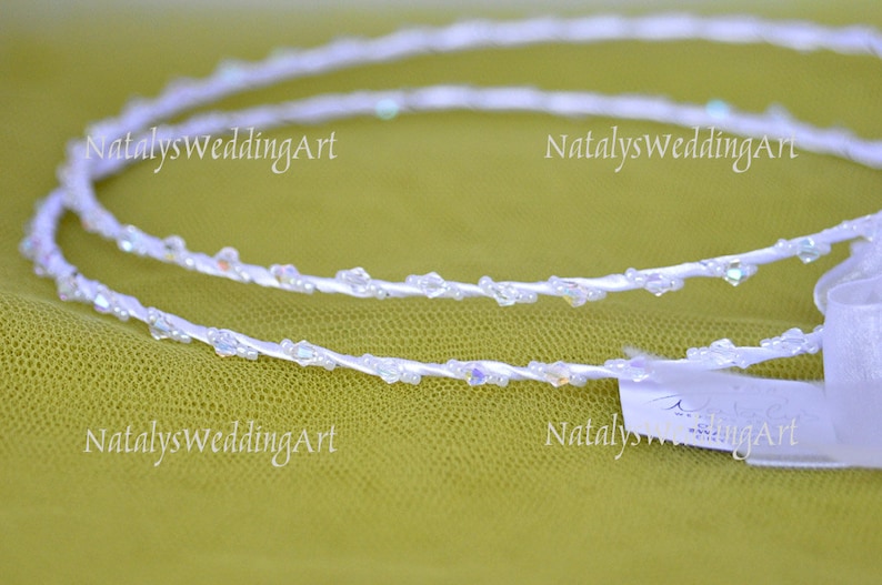 STEFANA Greek crowns Handmade White or Ivory Orthodox Wedding Crowns Stephana Tiaras
